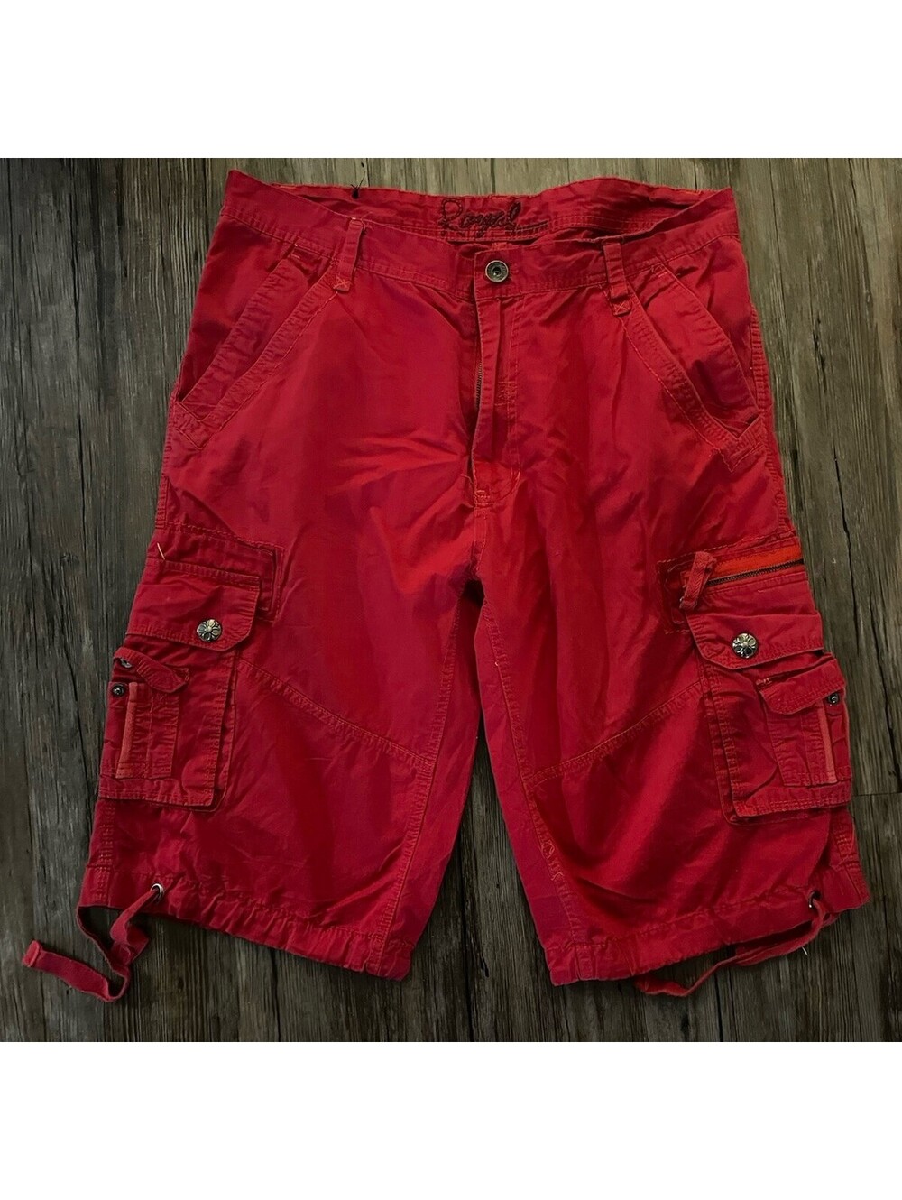 Royal Premium Military Cargo Shorts Sz 36 Red Cotton Utility